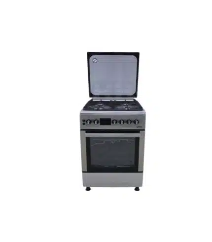 Cuisinière 4 feux ASTECH 60x60 CK66ELCF inoxydable avec fond écran et chaleur tournante