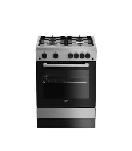 Cuisinière 4 feux à gaz BEKO 60x60 FSGT62110DXO