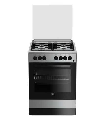 Cuisinière 4 feux à gaz BEKO 60x60 assisté par ventilo FSE62110DX