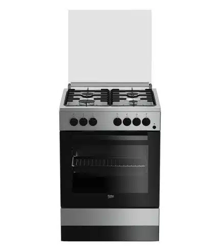 Cuisinière 4 feux à gaz BEKO 60x60 assisté par ventilo FSE62110DX