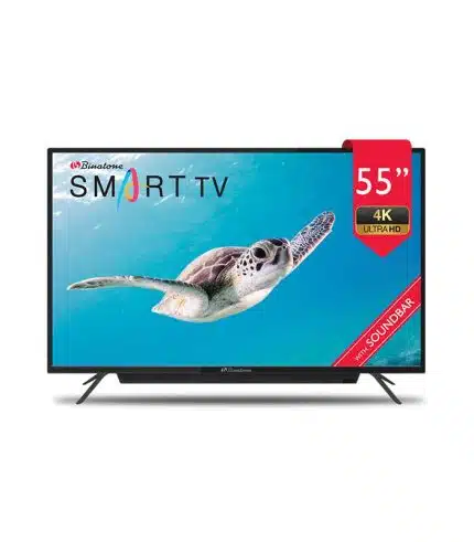 Télévision Smart TV 55 pouces 4K UHD BINATONE avec barre de son BTVS-554KT2S2SB