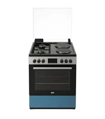 Cuisinière mixte BEKO 2 feux gaz 2 plaques électrique FBE64320XDL