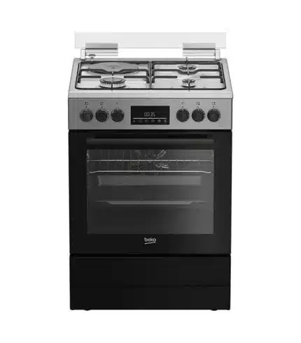 Cuisinière mixte BEKO 3 feux à gaz + 1 plaque électrique FBE63320XDL