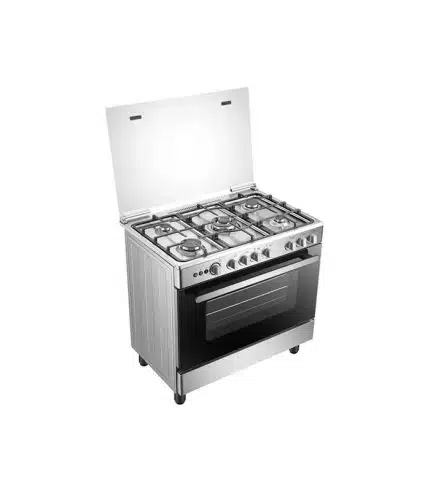 Cuisinière à gaz 5 feux HISENSE 90x60 inox HFG90335RX