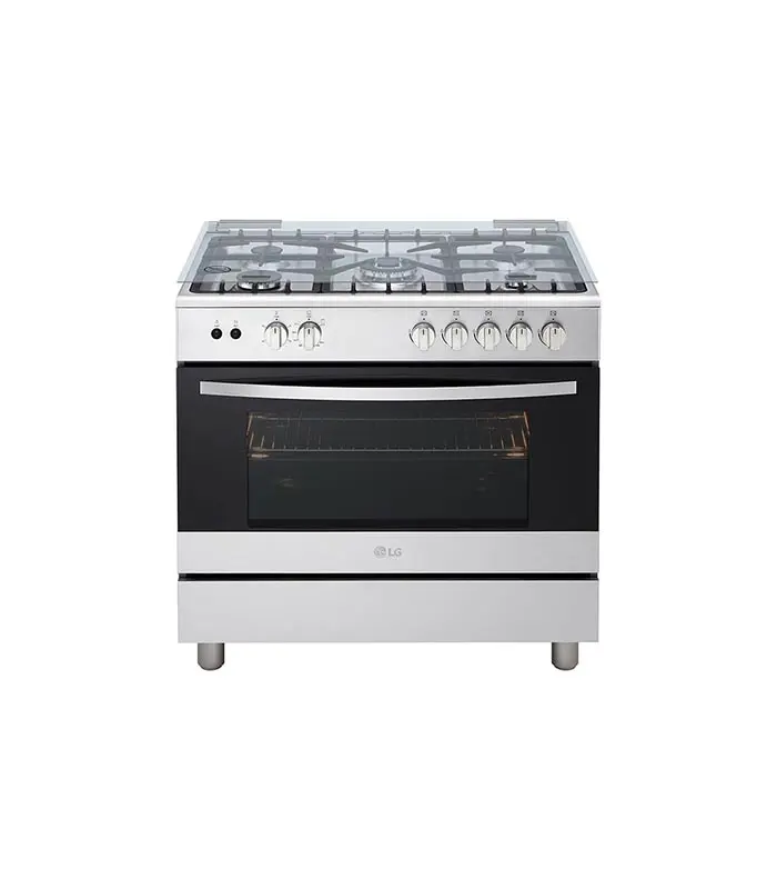 Cuisinière à gaz 5 Feux LG 90cm Sécurité totale Système de chauffage combiné Rôtissoire FA415RMA